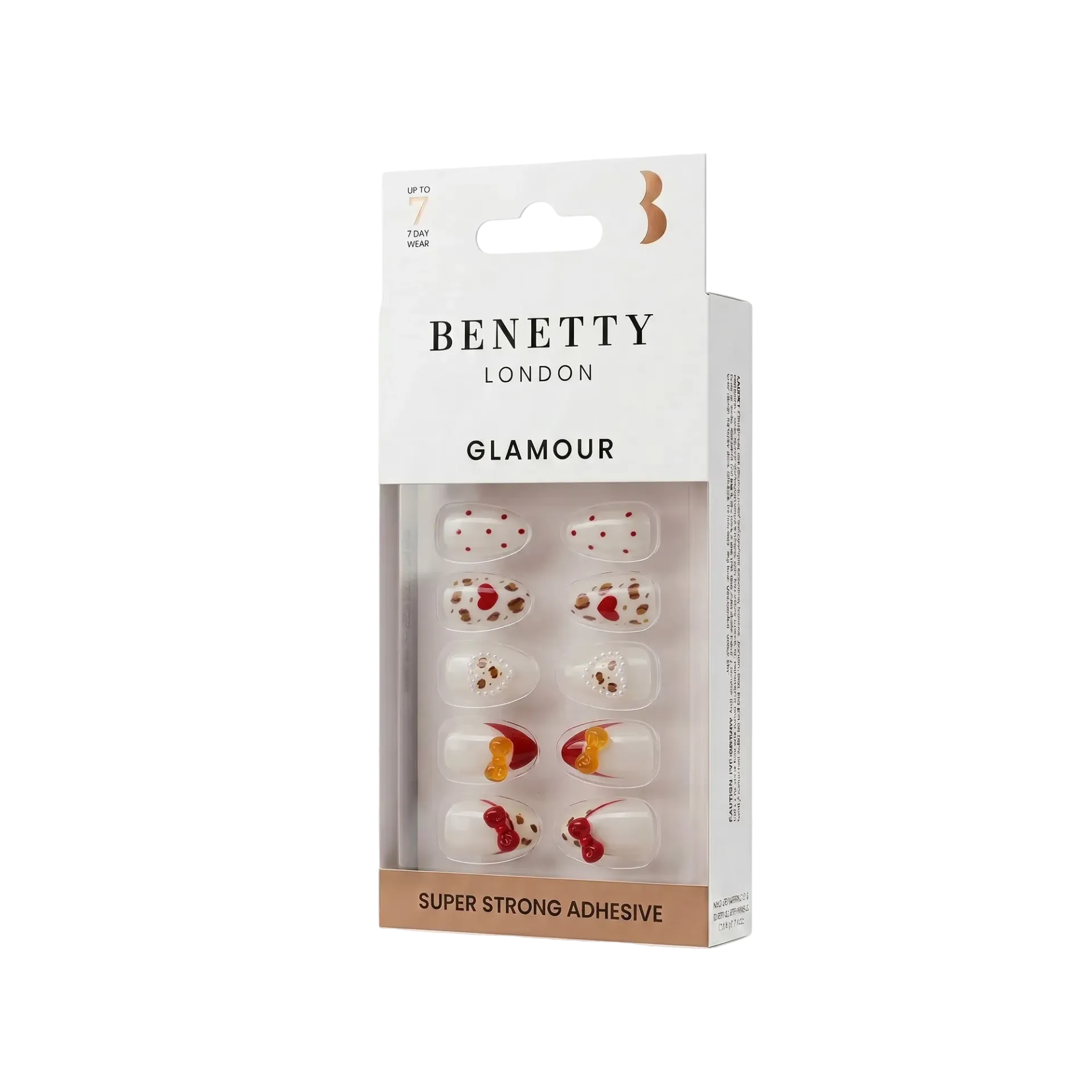 Glamour Nail from Benetty London, 24 Nails with Super Strong Adhesive, F15-71