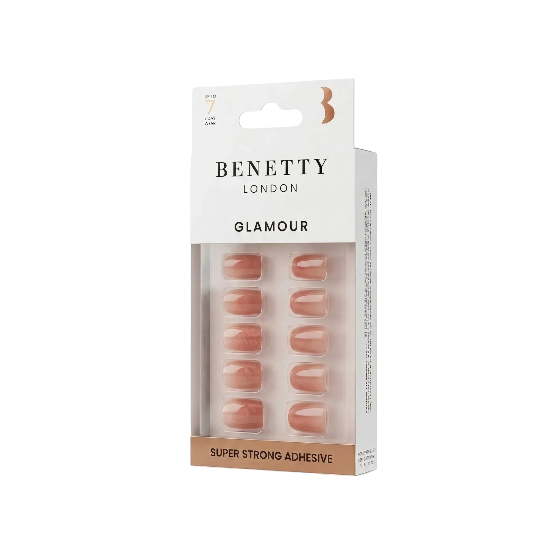 Glamour Nail from Benetty London, 24 Nails with Super Strong Adhesive, F15-70