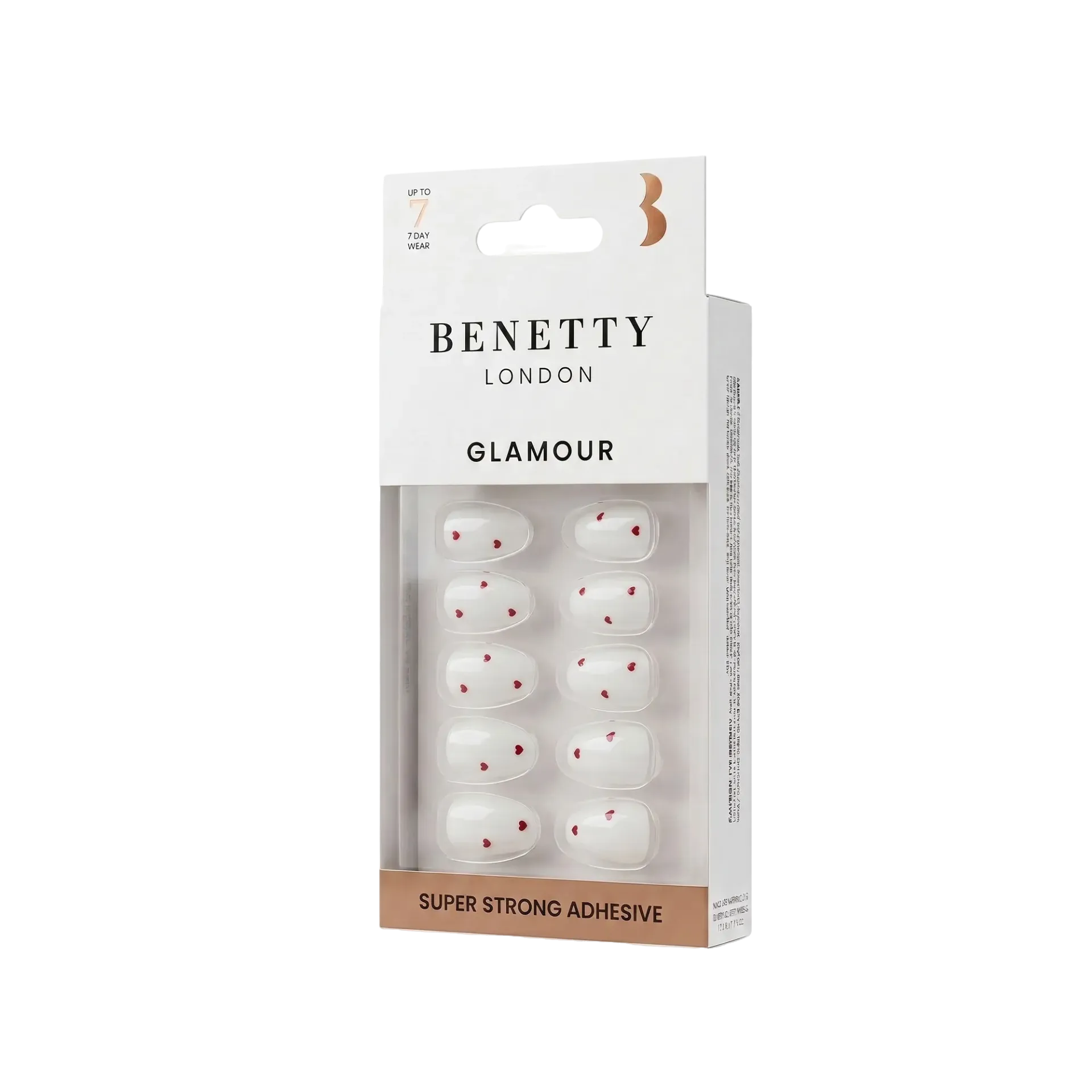 Glamour Nail from Benetty London, 24 Nails with Super Strong Adhesive, F15-68