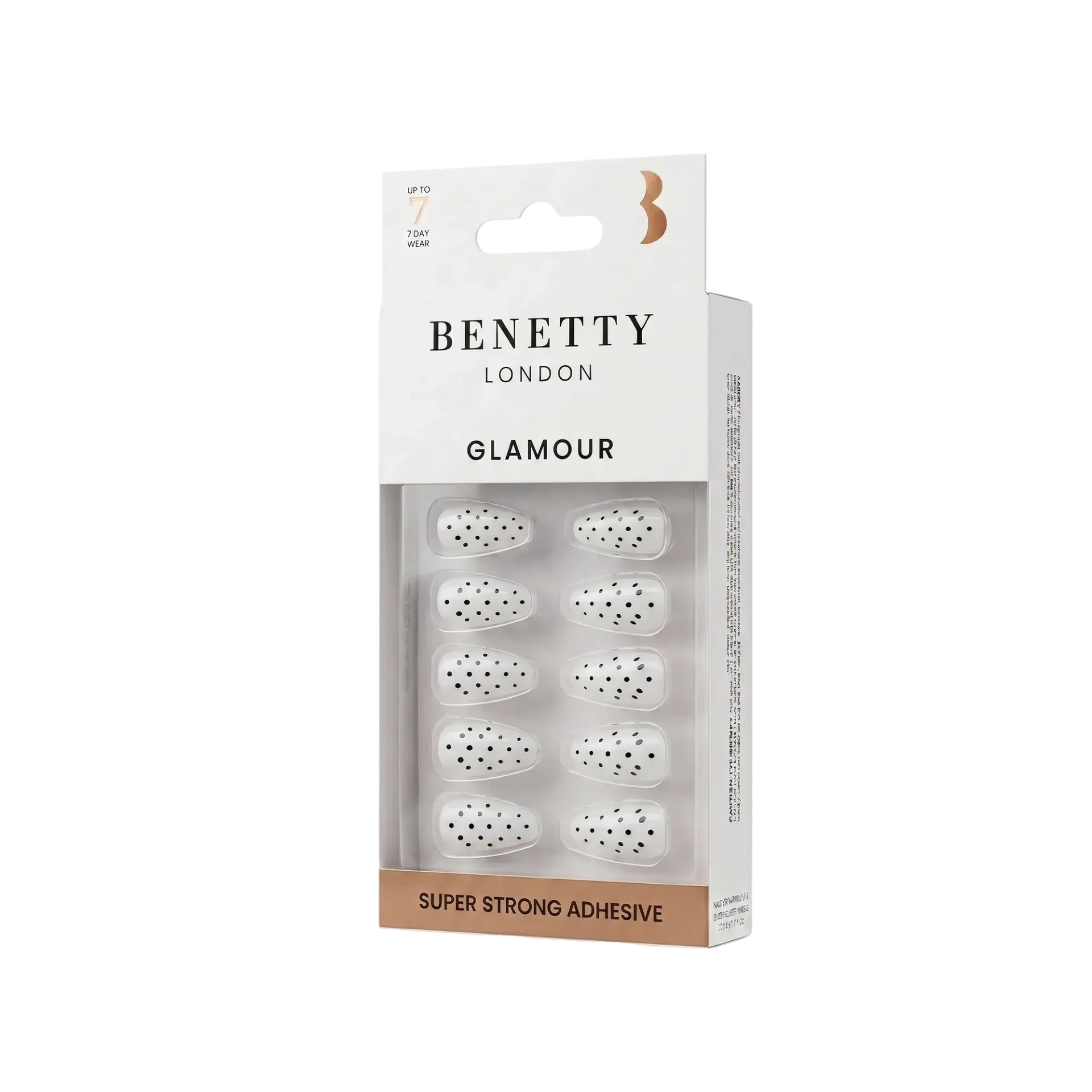 Glamour Nail from Benetty London, 24 Nails with Super Strong Adhesive, F15-73