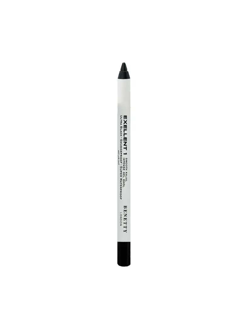 EXCELLENT1 Smooth Kajal Intense Gel Khol from BENETTY LONDON, Ultra Black, Smudgeproof & Super Waterproof, 001 Black