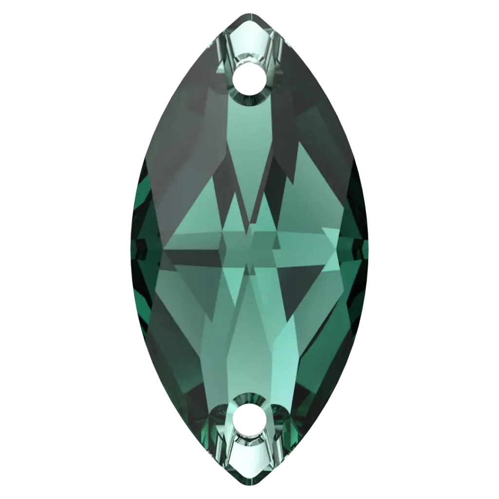 Swarovski Sewing, Emerald Color, Size 18x9.0mm, 3223