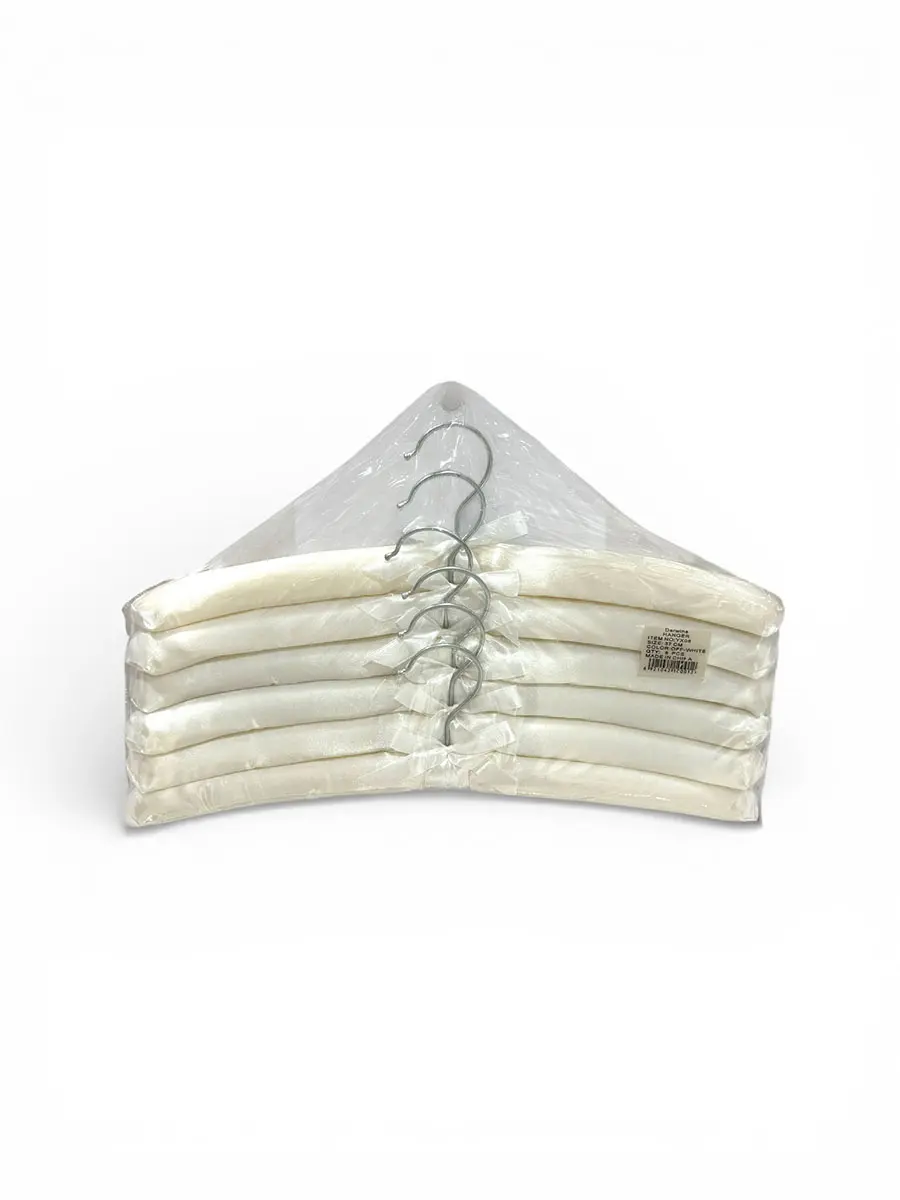 Premium Satin Padded Clothes Hangers - 37cm (6 Pieces)